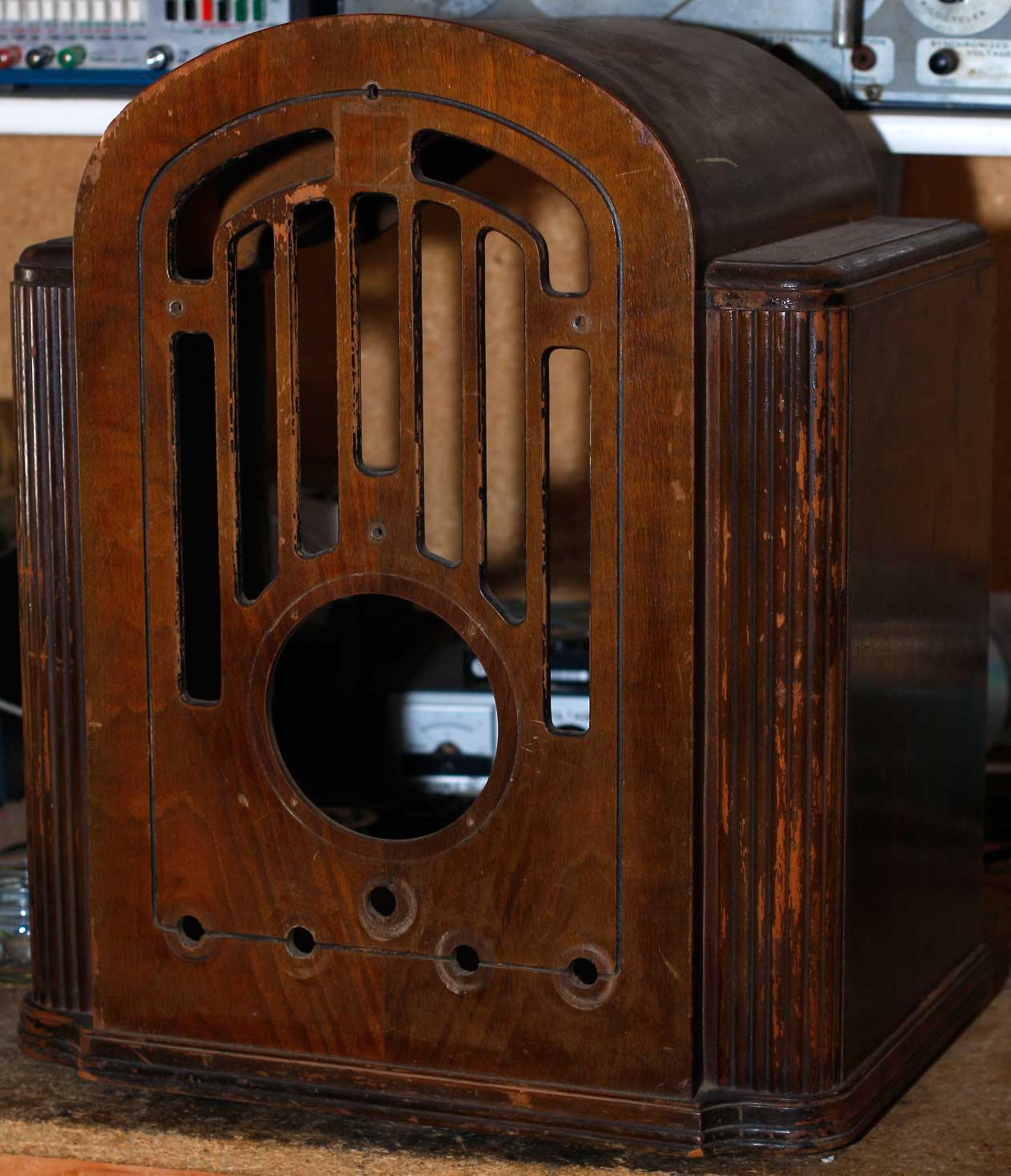 RCA 128 cabinet-empty and ready for stripping